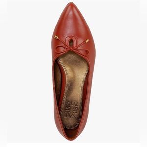 🆕 Naturalizer Red Leather Pointed Ballet Flats - 8